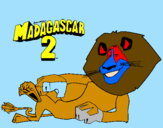 Disegno Madagascar 2 Alex pitturato su lorenzo