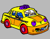 Disegno Herbie Tassista  pitturato su matteo