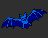 Disegno Pipistrello in volo  pitturato su Emanuele