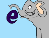 Disegno Elefante  pitturato su Dafne