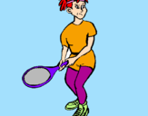 Disegno Ragazza che gioca a tennis  pitturato su sheila 3