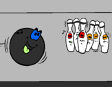 Disegno Boccia da bowling  pitturato su fzx