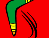 Disegno Boomerang pitturato su marta
