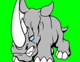 Disegno Rinoceronte II pitturato su Alessio