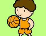 Disegno Giocatore di pallacanestro  pitturato su margarita
