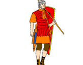 Disegno Soldato romano  pitturato su roma