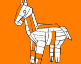 Disegno Cavallo di Troia pitturato su ELISA