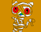 Disegno Mummia gatto scaraboechio pitturato su mi è semblato di vedele..