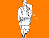 Disegno Soldato romano  pitturato su leggionario