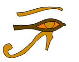 Disegno Occhio di Horus  pitturato su MATTEO P.