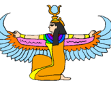 Disegno Iside pitturato su Cleopatra