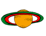 Disegno Saturno pitturato su jacopo