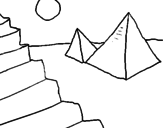 Disegno Piramidi pitturato su tommaso