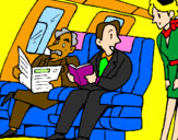 Disegno Passeggeri nell'aereo  pitturato su         Enza  carmelo