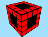 Disegno Cubo di Rubik pitturato su maria pia