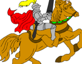 Disegno Cavaliere a cavallo pitturato su Federico
