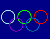 Disegno Anelli dei giochi olimpici  pitturato su matteo