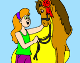 Disegno Cavallo vincitore  pitturato su DAVIDIX