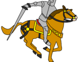 Disegno Cavaliere a cavallo IV pitturato su stefano