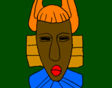 Disegno Maschera africana  pitturato su RENATA