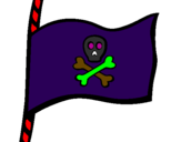Disegno Bandiera dei pirati pitturato su clizia