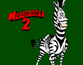 Disegno Madagascar 2 Marty pitturato su pippi