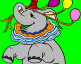 Disegno Elefante con 3 palloncini  pitturato su ORIANA C.