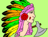 Disegno Indiano con le piume  pitturato su silvia