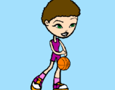 Disegno Giocatrice di pallacanestro pitturato su Nessie