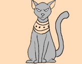 Disegno Egiziano gatto pitturato su sara