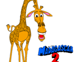 Disegno Madagascar 2 Melman pitturato su matteo