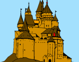Disegno Castello medievale  pitturato su carmelo   foti