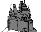 Disegno Castello medievale  pitturato su .giusèppè