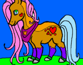 Disegno Pony pitturato su federica