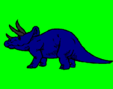 Disegno Triceratops  pitturato su leonardo
