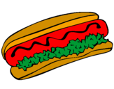 Disegno Hot dog pitturato su enrica