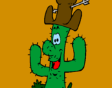Disegno Cactus con il cappello  pitturato su nancy