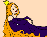 Disegno Principessa rilassata  pitturato su erikuccia:)kikka93