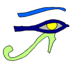 Disegno Occhio di Horus  pitturato su Emanuele