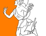 Disegno Hermes pitturato su ercules
