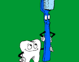 Disegno Molare e spazzolino da denti pitturato su sasi petrazzuolo 21 11 98