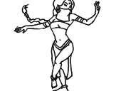 Disegno Principessa araba che danza  pitturato su fdf