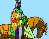 Disegno Cavaliere a cavallo pitturato su davide