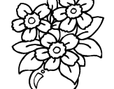 Disegno Vaso di fiori  pitturato su simo