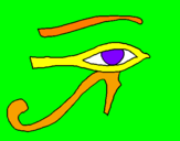 Disegno Occhio di Horus  pitturato su EGIPT2