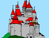 Disegno Castello medievale  pitturato su andrea rullino