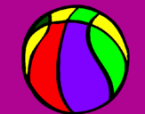 Disegno Pallone da pallacanestro pitturato su luigi
