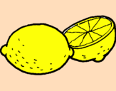 Disegno limone  pitturato su samuel