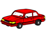 Disegno Automobile classico  pitturato su checco