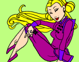 Disegno Principessa ninja  pitturato su giasmin